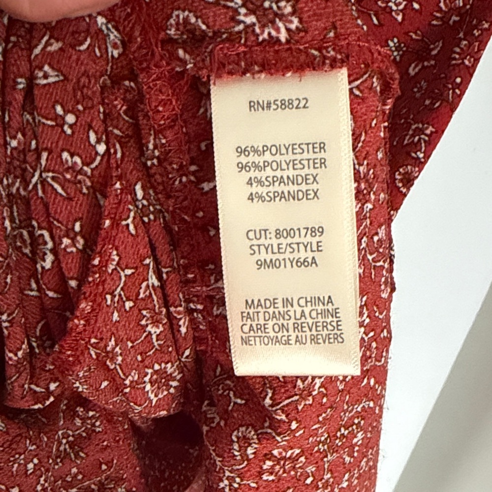 Max Studio Red V‑Neck Tiered Midi Dress - Picture 3 of 3